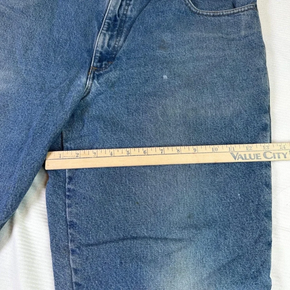 LL Bean Natural Fit Flannel Lined Denim Workwear Jeans Mens 40x32‎ Blue Cotton